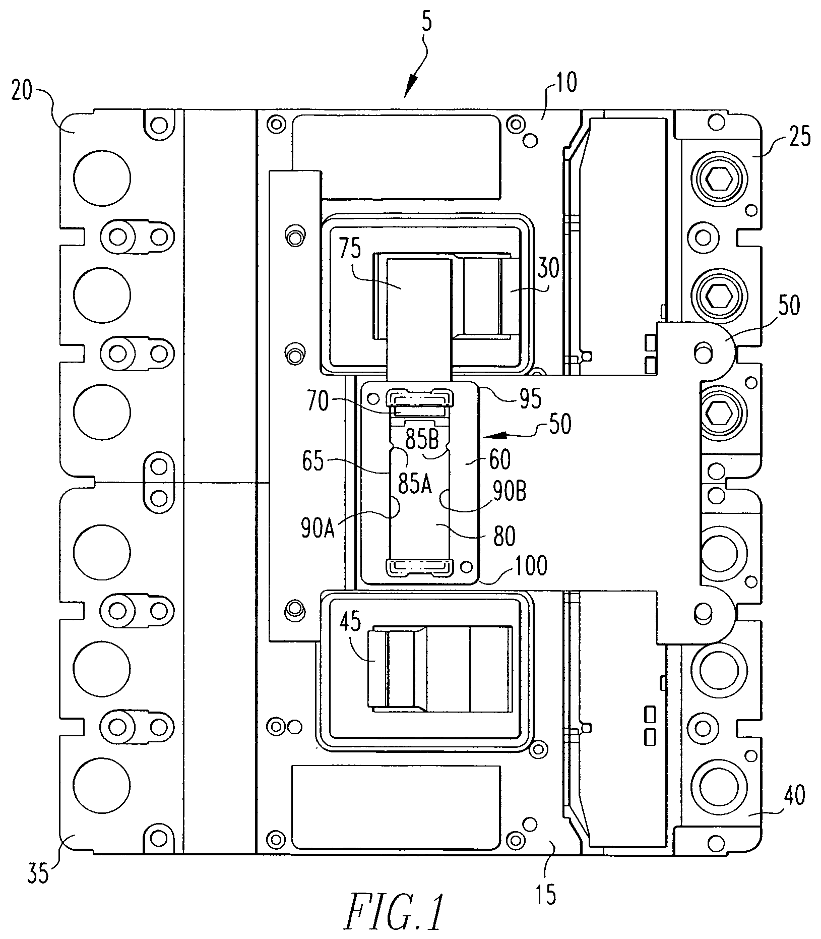 Self retaining sliding bar interlock for circuit breaker