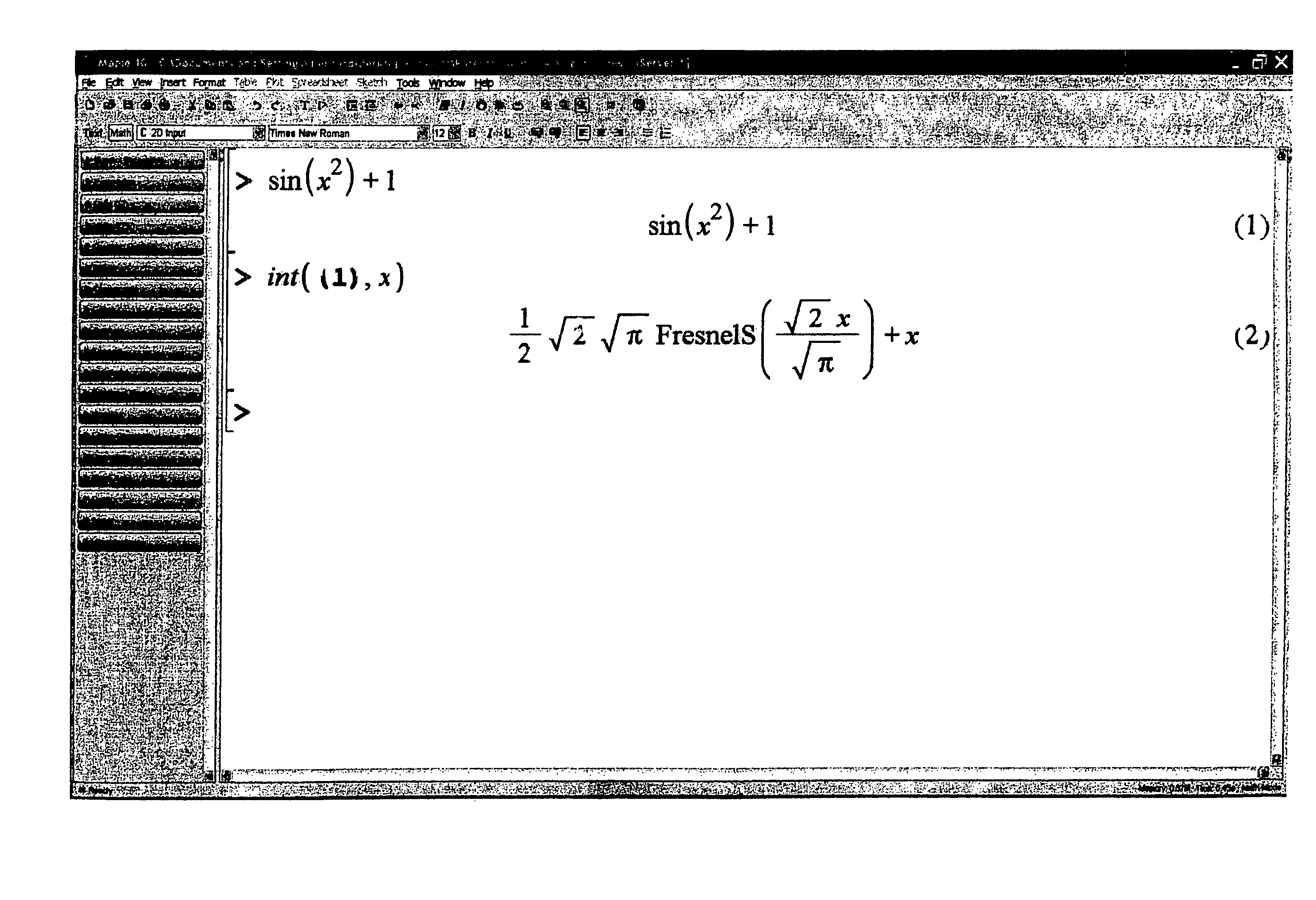 System and method for creating and presenting mathematical documents