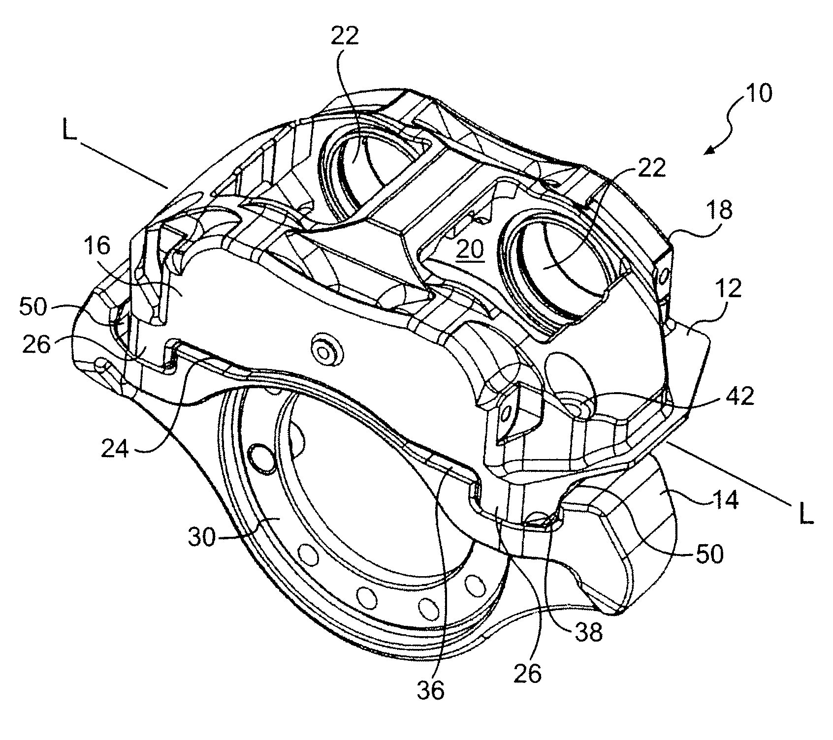 Caliper mounting arrangement