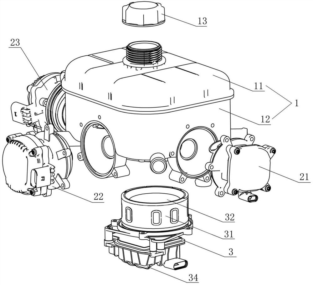 Integrated expansion kettle, heat management system and electric vehicle