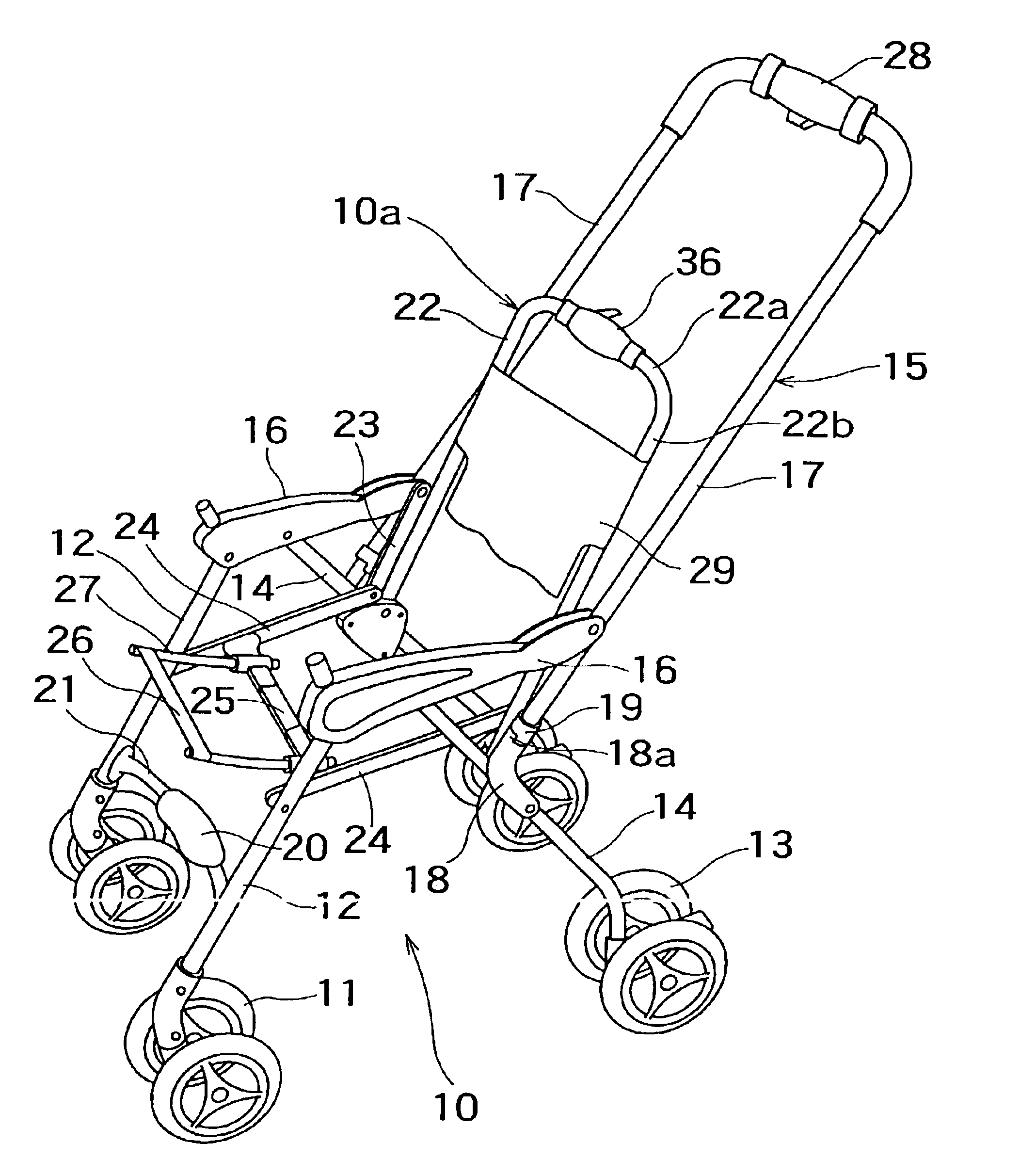 Stroller with a reclining mechanism