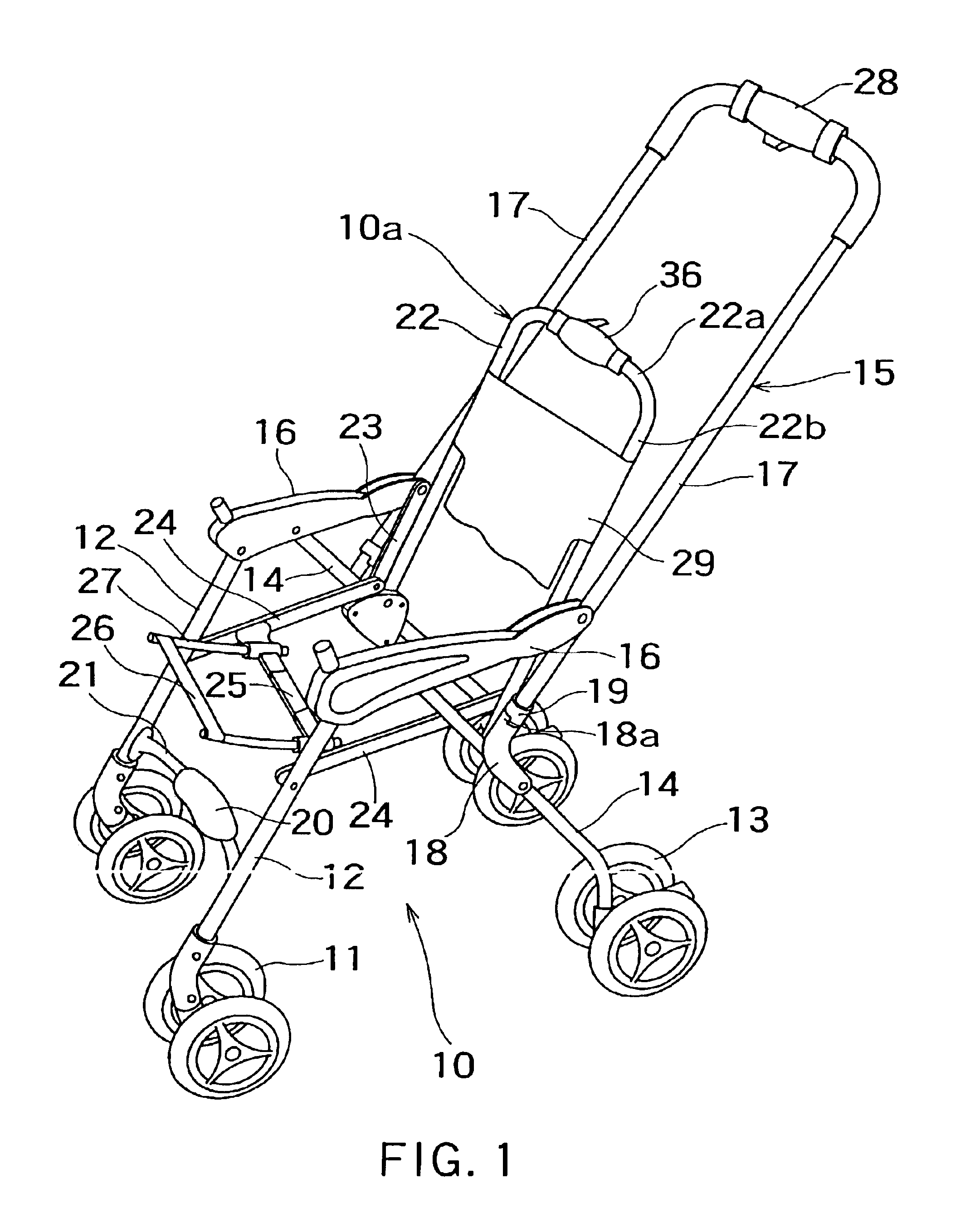 Stroller with a reclining mechanism