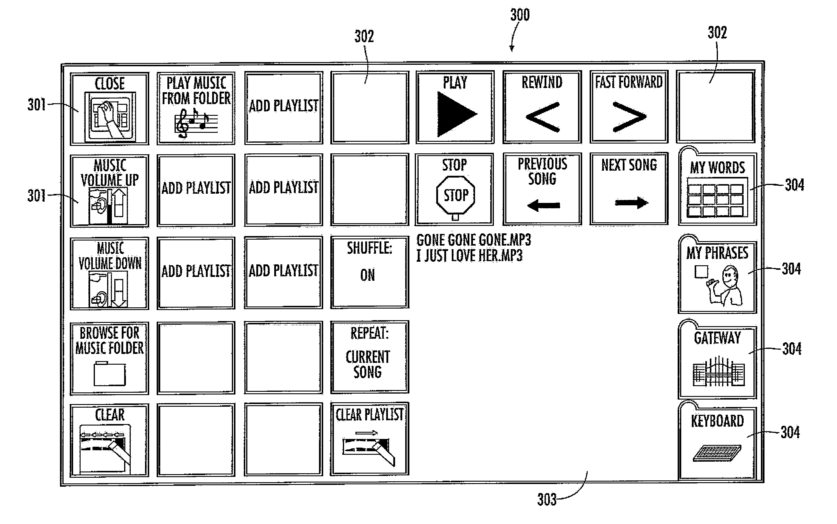 System and method of creating custom media player interface for speech generation device