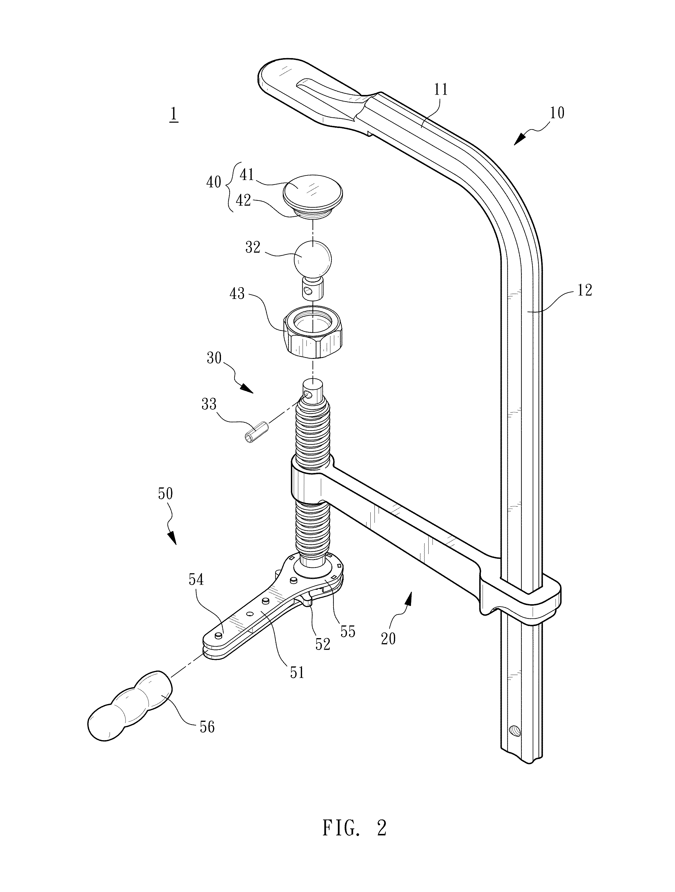 Clamp with ratchet device