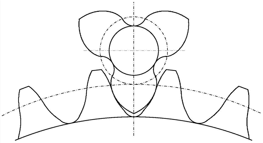 A gear with a special tooth profile curve