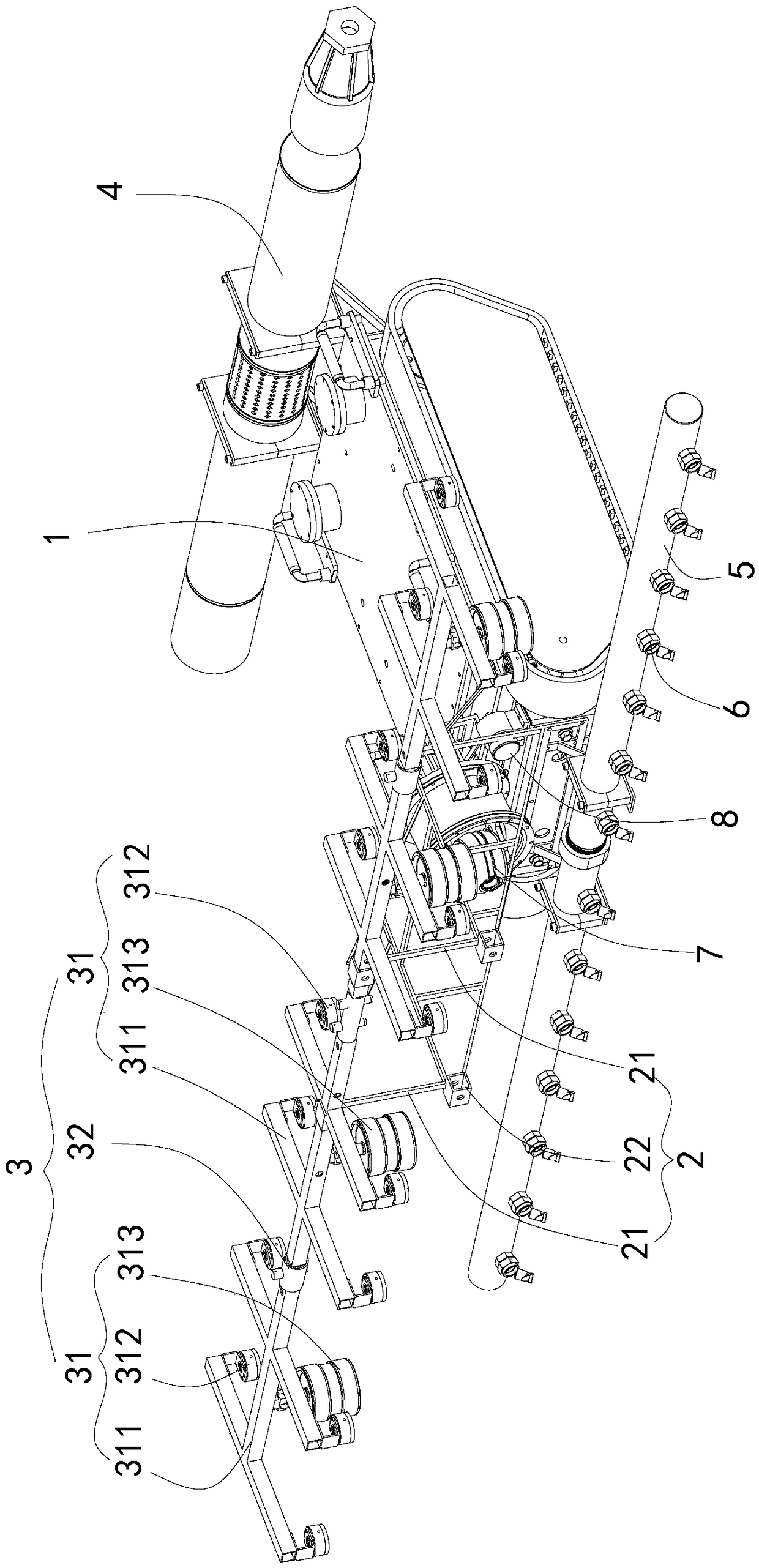 High-efficiency detection device for surface of underwater structure