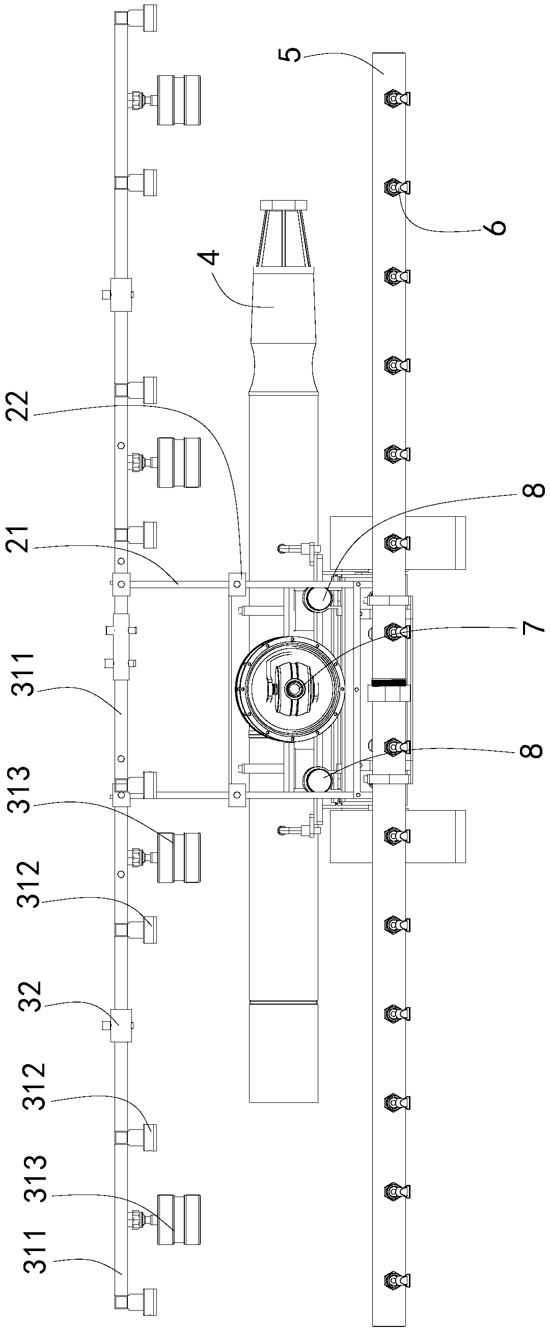 High-efficiency detection device for surface of underwater structure