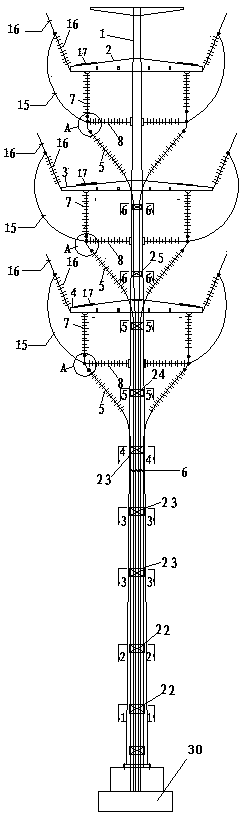 Double-circuit cable terminal steel pipe pole for overhead transmission line