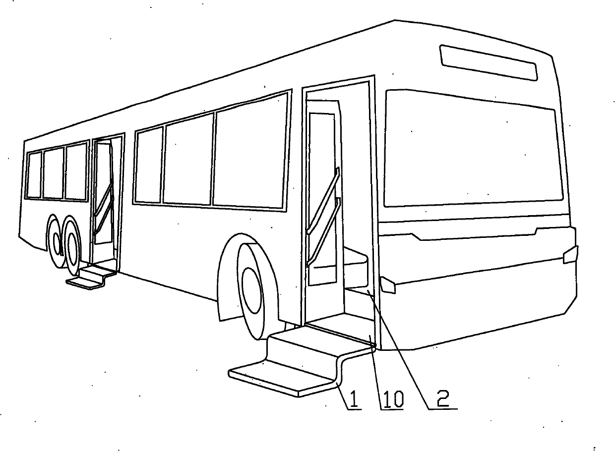 Mobile stairway of bus