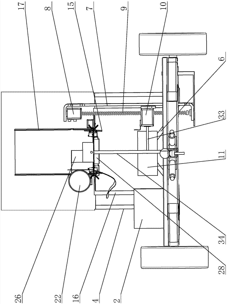 Tractor-trailer type traffic cone taking-away and putting vehicle