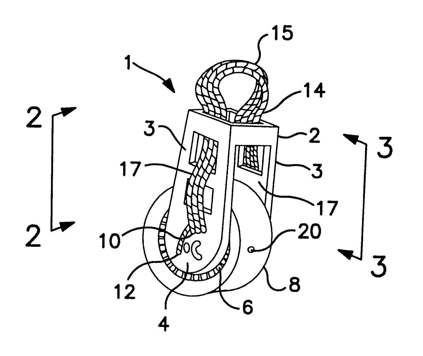 Bearing block tether using fine lines