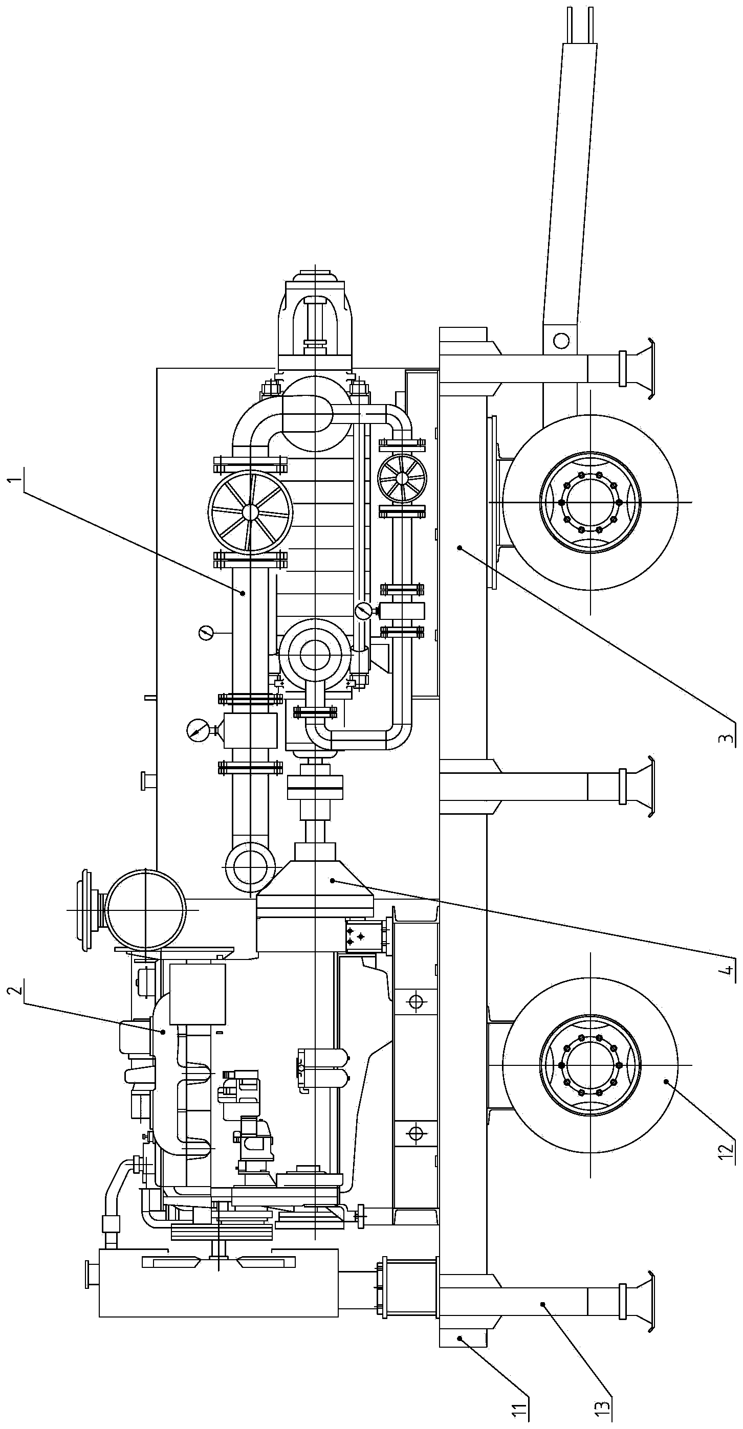 Novel mobile emergency diesel driven water injection device for nuclear power station