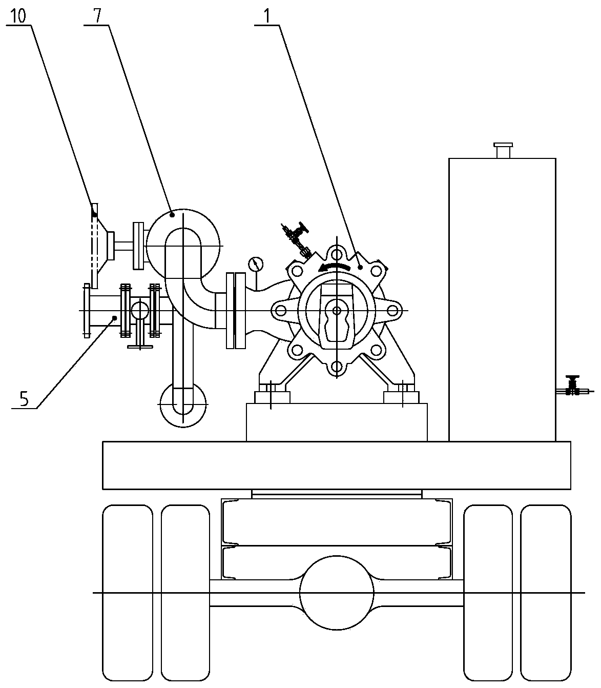 Novel mobile emergency diesel driven water injection device for nuclear power station