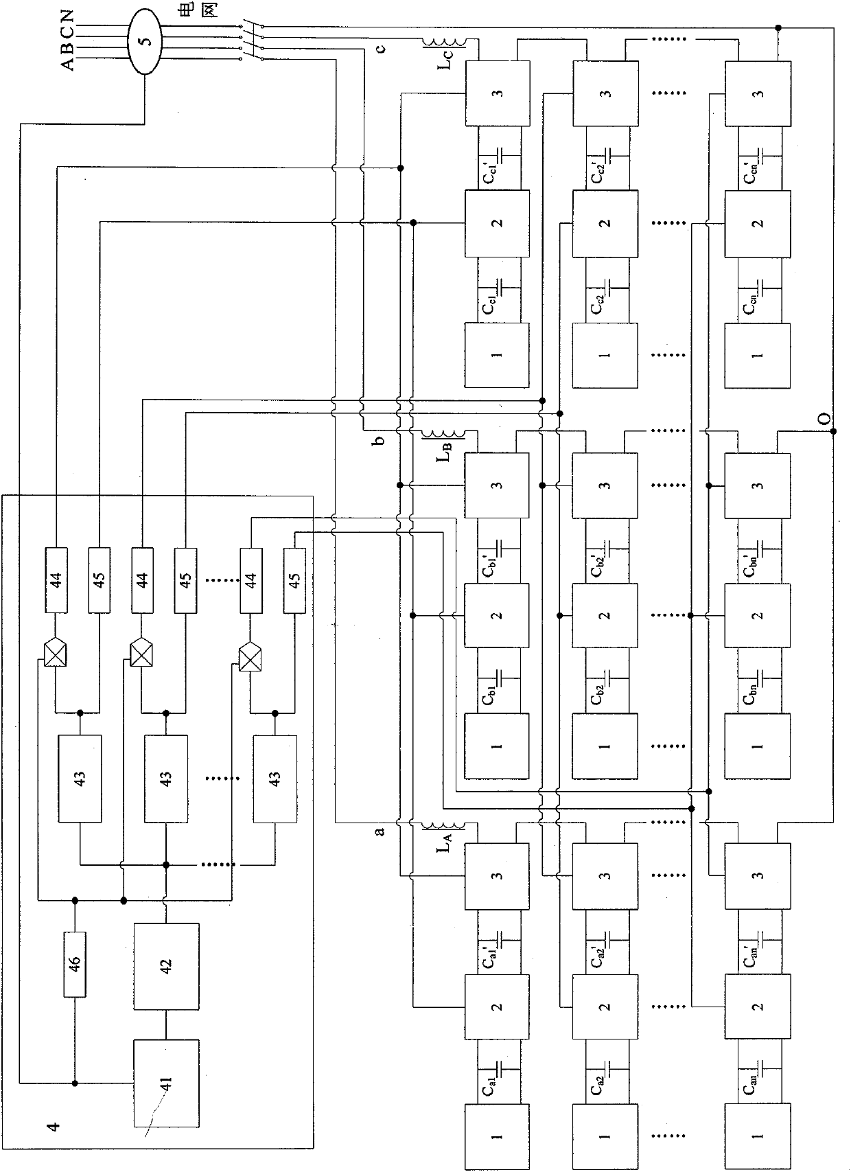 Three-phase cascaded multi-level photovoltaic grid-connected inverter control system