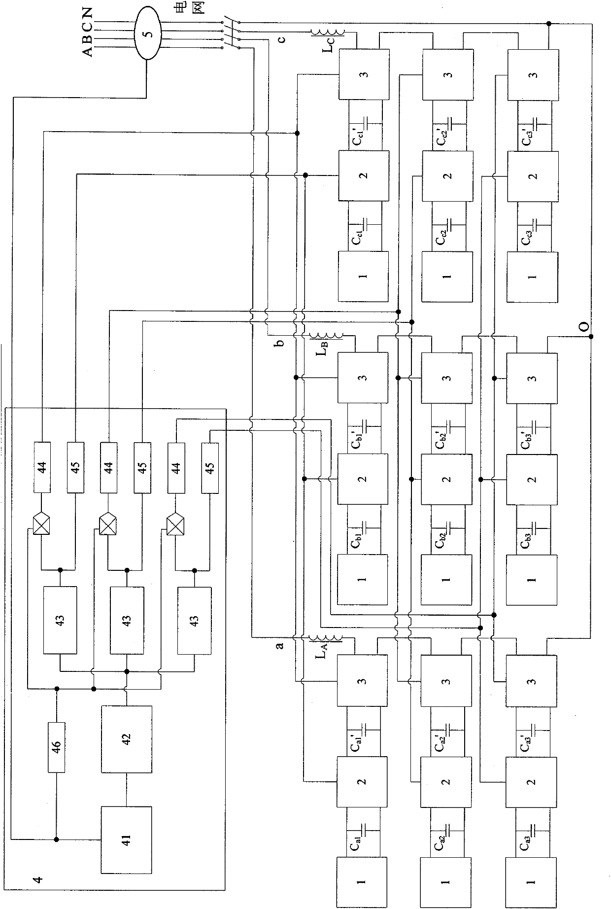 Three-phase cascaded multi-level photovoltaic grid-connected inverter control system