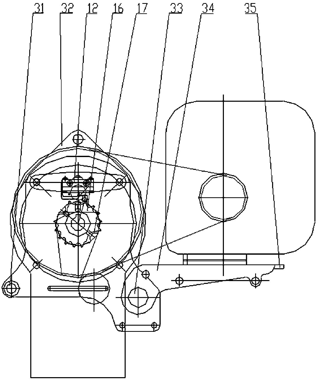 Power output mechanism of transplanting machine with intermittent operation and walking