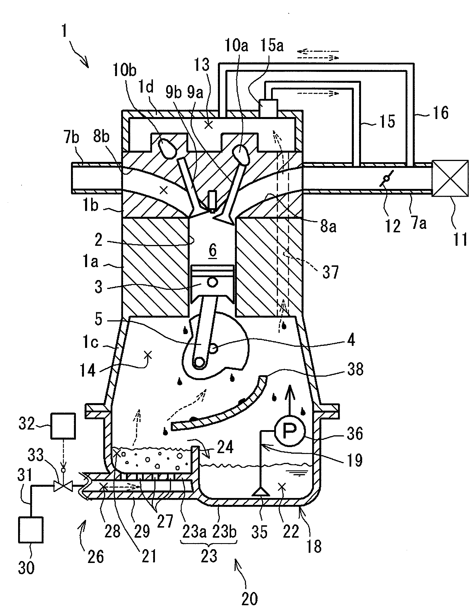 Diluting fuel-in-oil separating apparatus of internal combustion engine