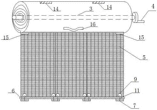 Roller blind type farmland water return pesticide purifier based on photocatalytic degradation