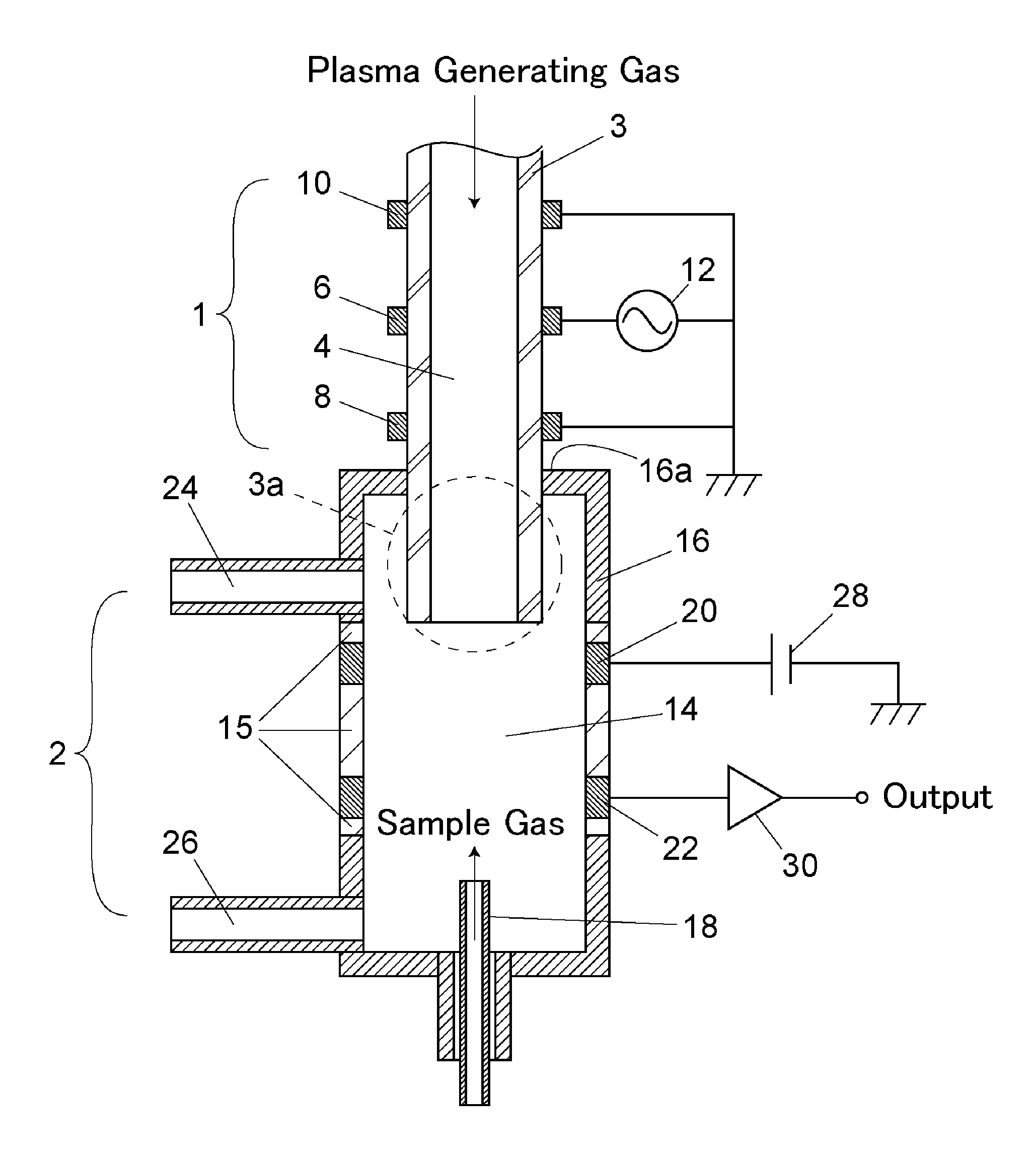 Discharge ionization current detector