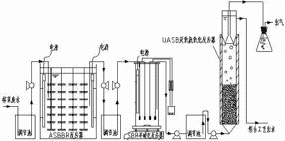 Combination method for treating pickled vegetable processing wastewater based on anaerobic ammonia oxidation