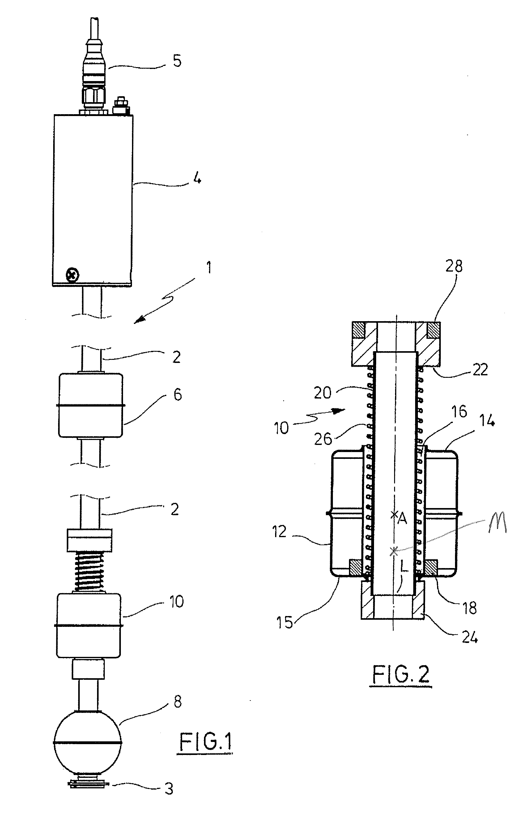 Device and method for determining the density of a fluid