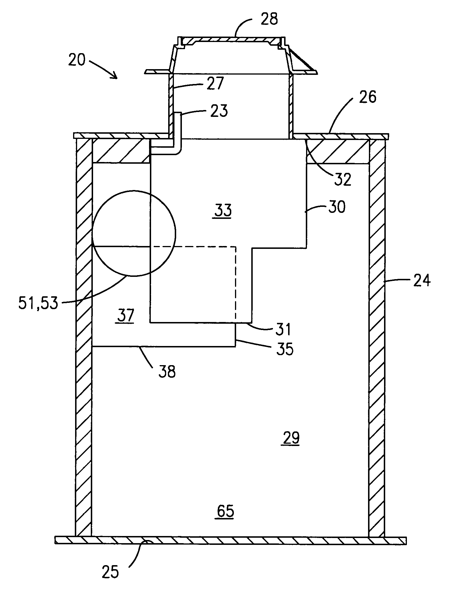 Gravitational separator and apparatus for separating floating particulate and volatile liquids from a stormwater stream adaptable for inline usage