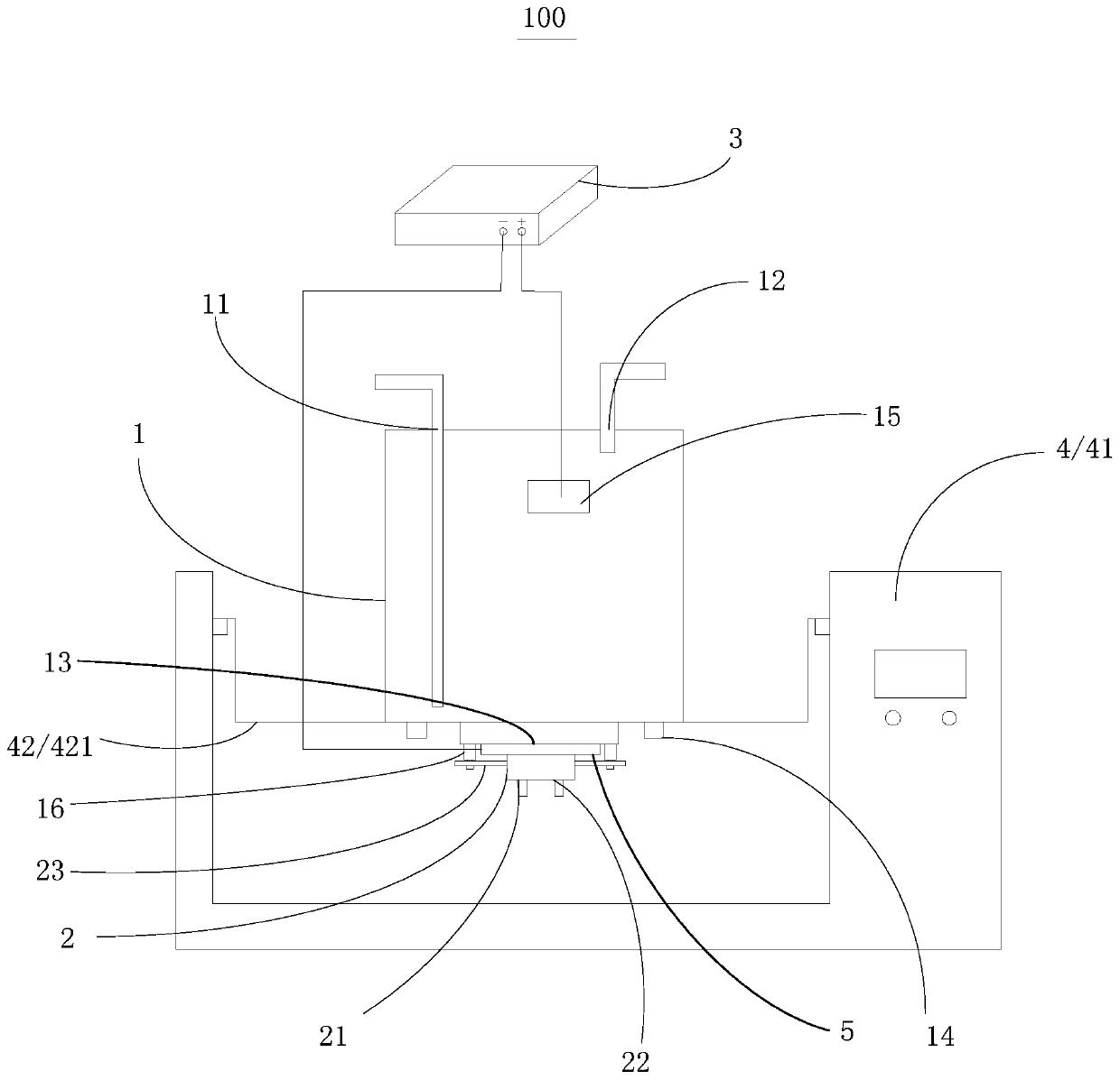 In-situ hydrogen display detection device and method