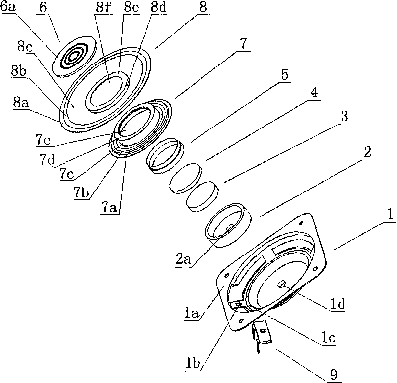 Thin type electrodynamic loudspeaker