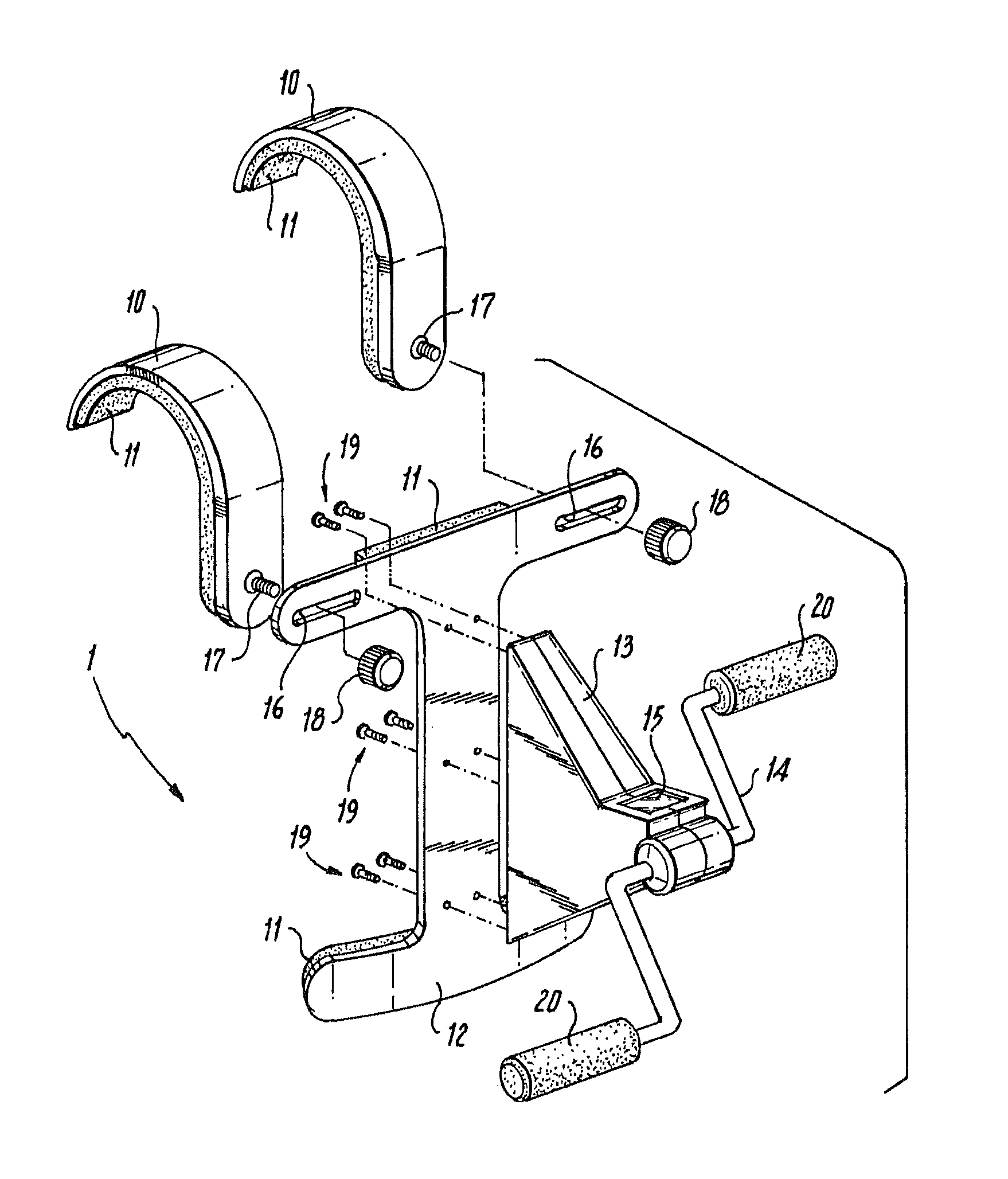 Harness with upper body exerciser