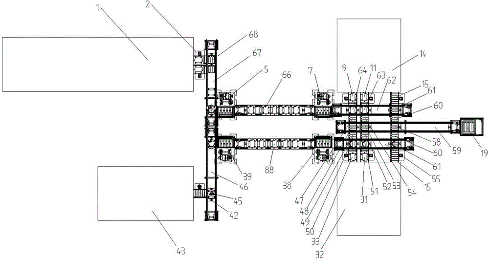 Slice conveying line and conveying system using same