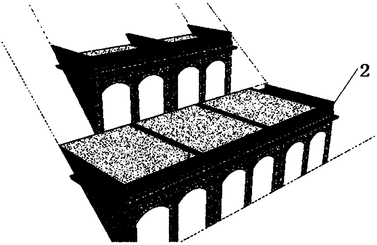 Planting type cave dwelling roof structure and construction method