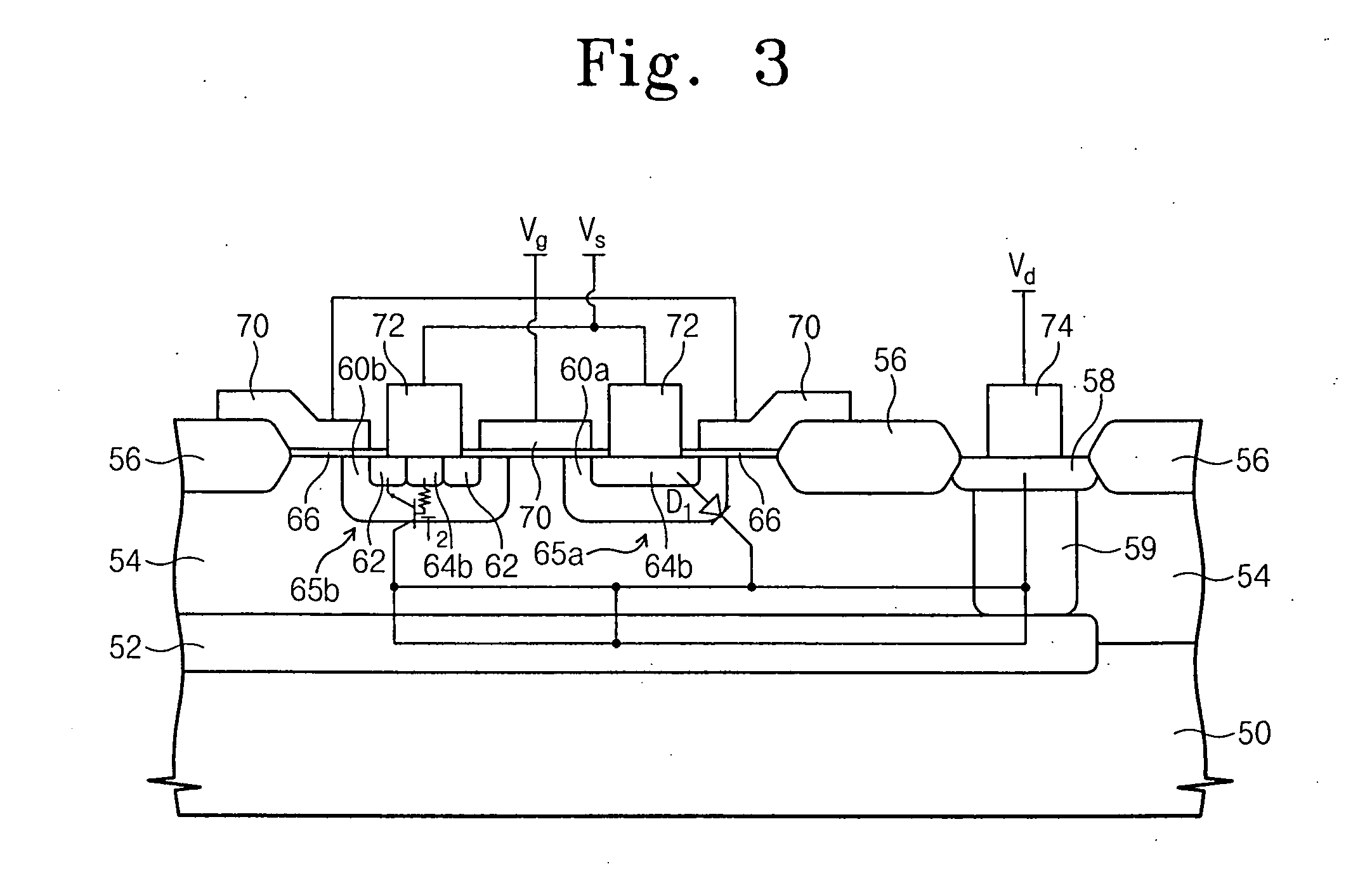 Vertical double-diffused metal oxide semiconductor (VDMOS) device incorporating reverse diode