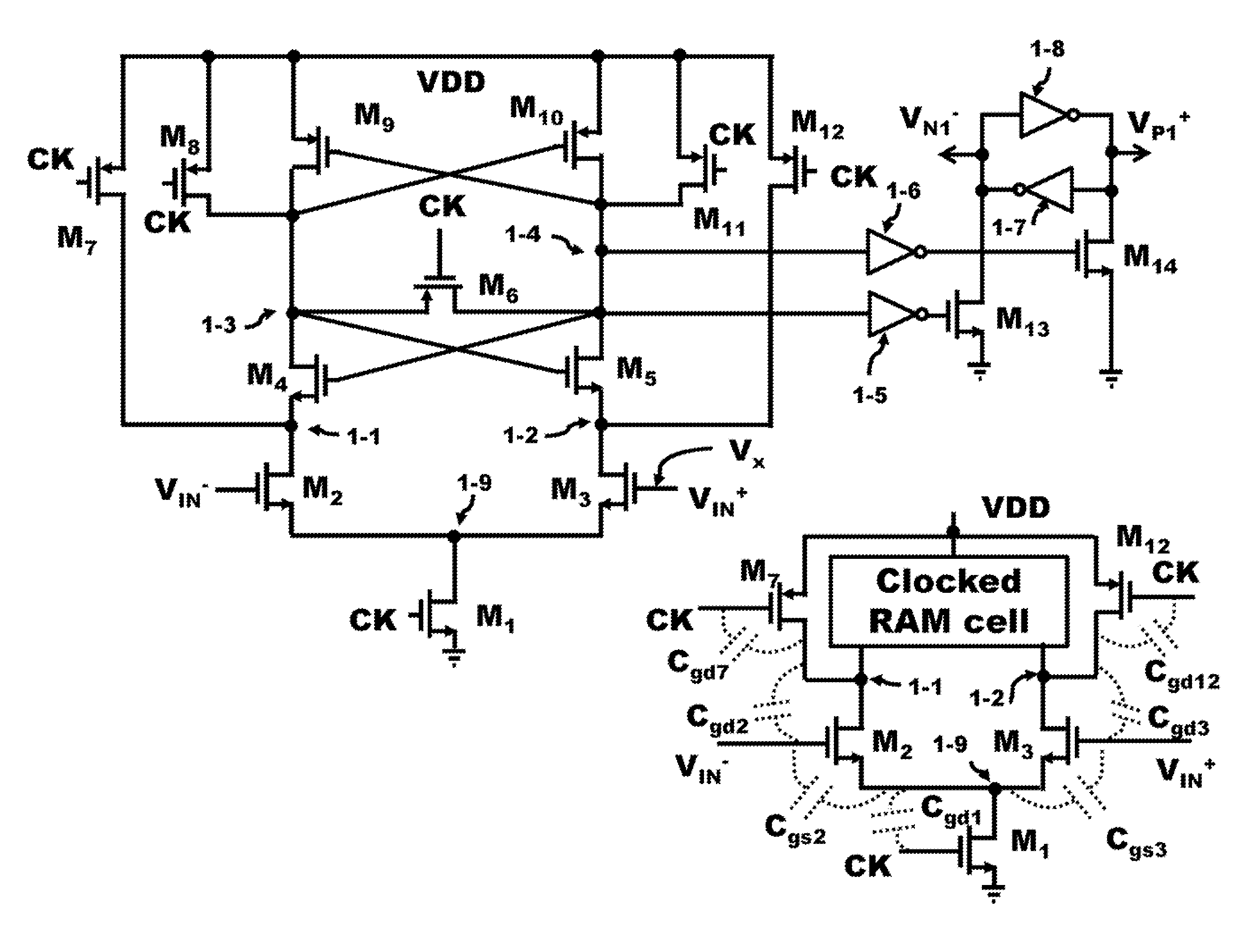 Method and Apparatus for an Active Negative-Capacitor Circuit to Cancel the Input Capacitance of Comparators