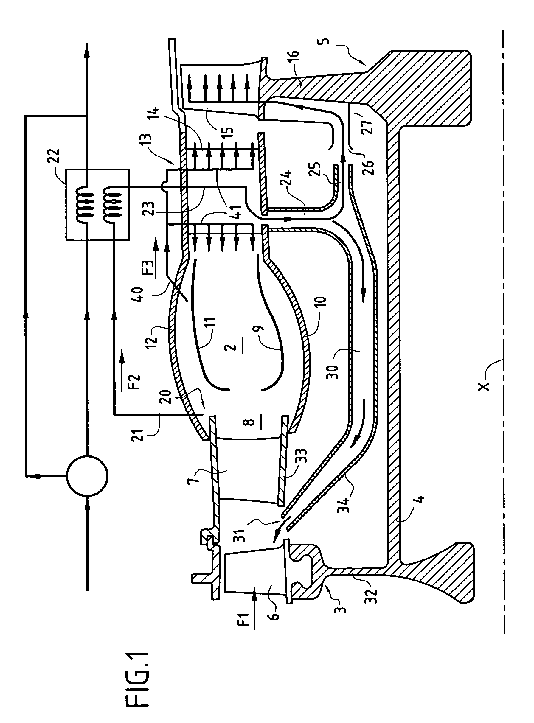 Heat exchanger on a turbine cooling circuit