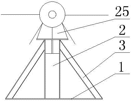 Jacking adjustment device for aloft net frame