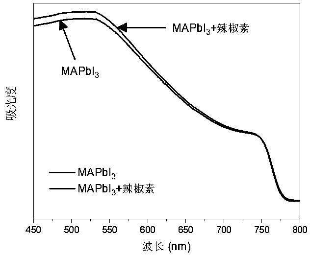 Preparation method of perovskite thin film with introduced with capsaicine