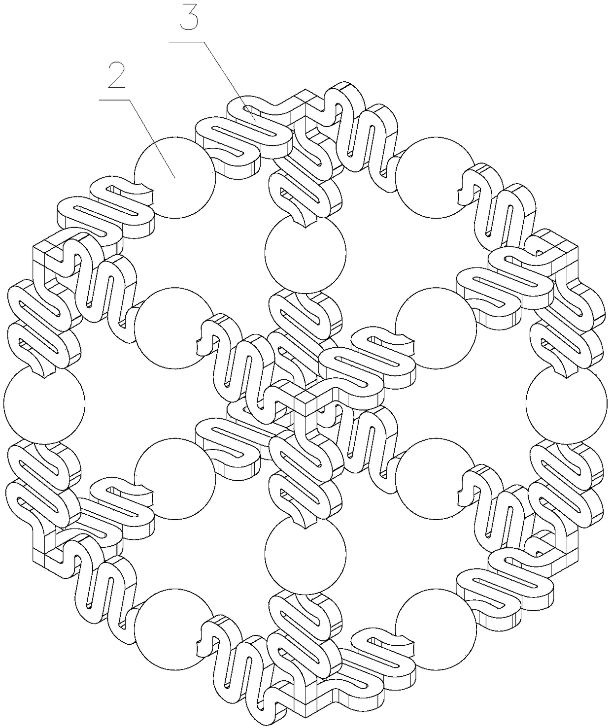 Folded beam type sonic crystal with wide amplitude and low frequency band gap characteristics