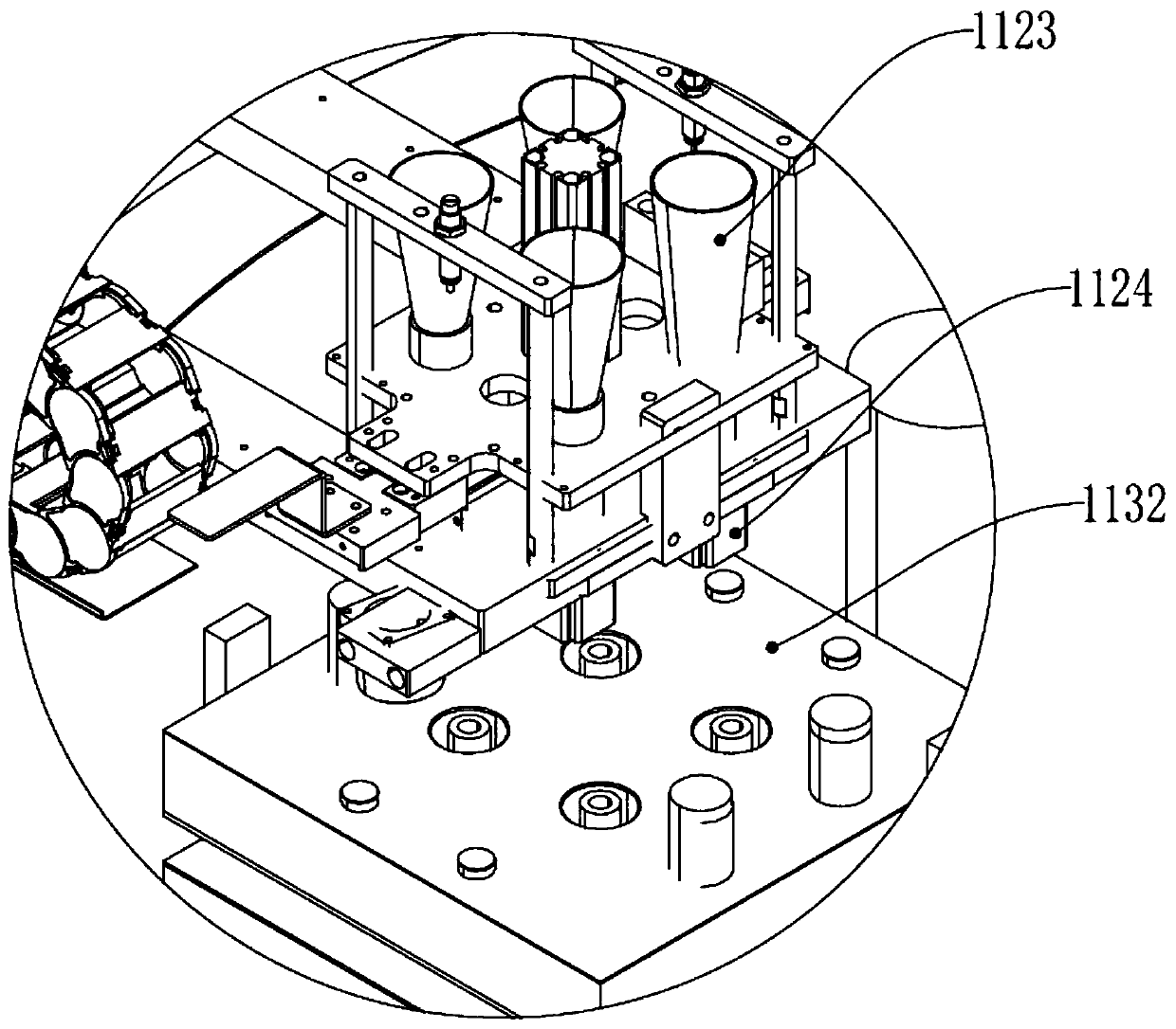 Automatic injection molding assembling line for grenade shells