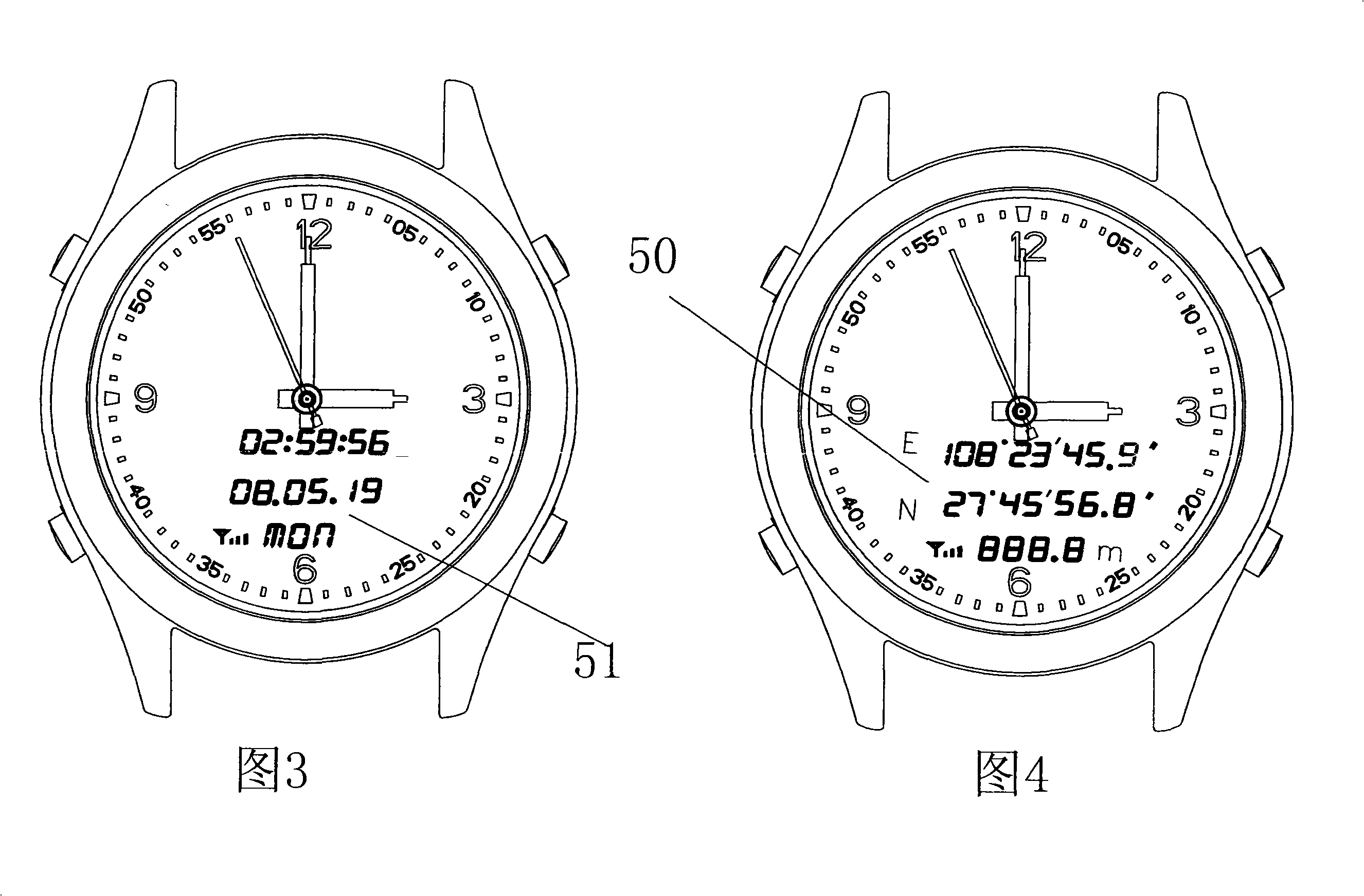 Satellite signal source pointer type wristwatch