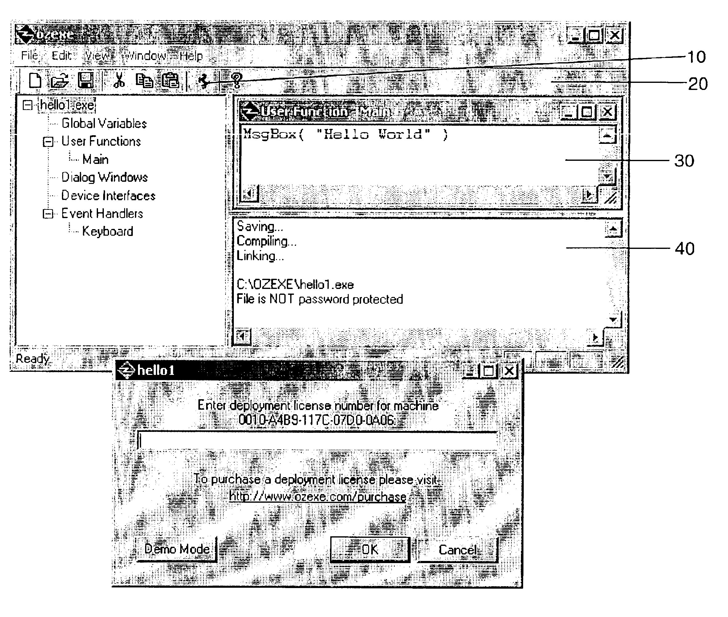 Software development system for editable executables