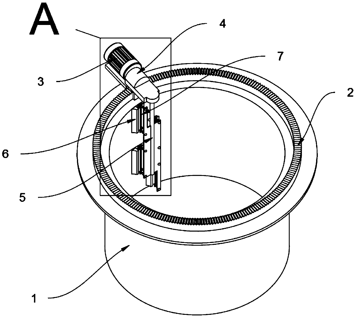 Wall scraping mechanism for sewage treatment tank