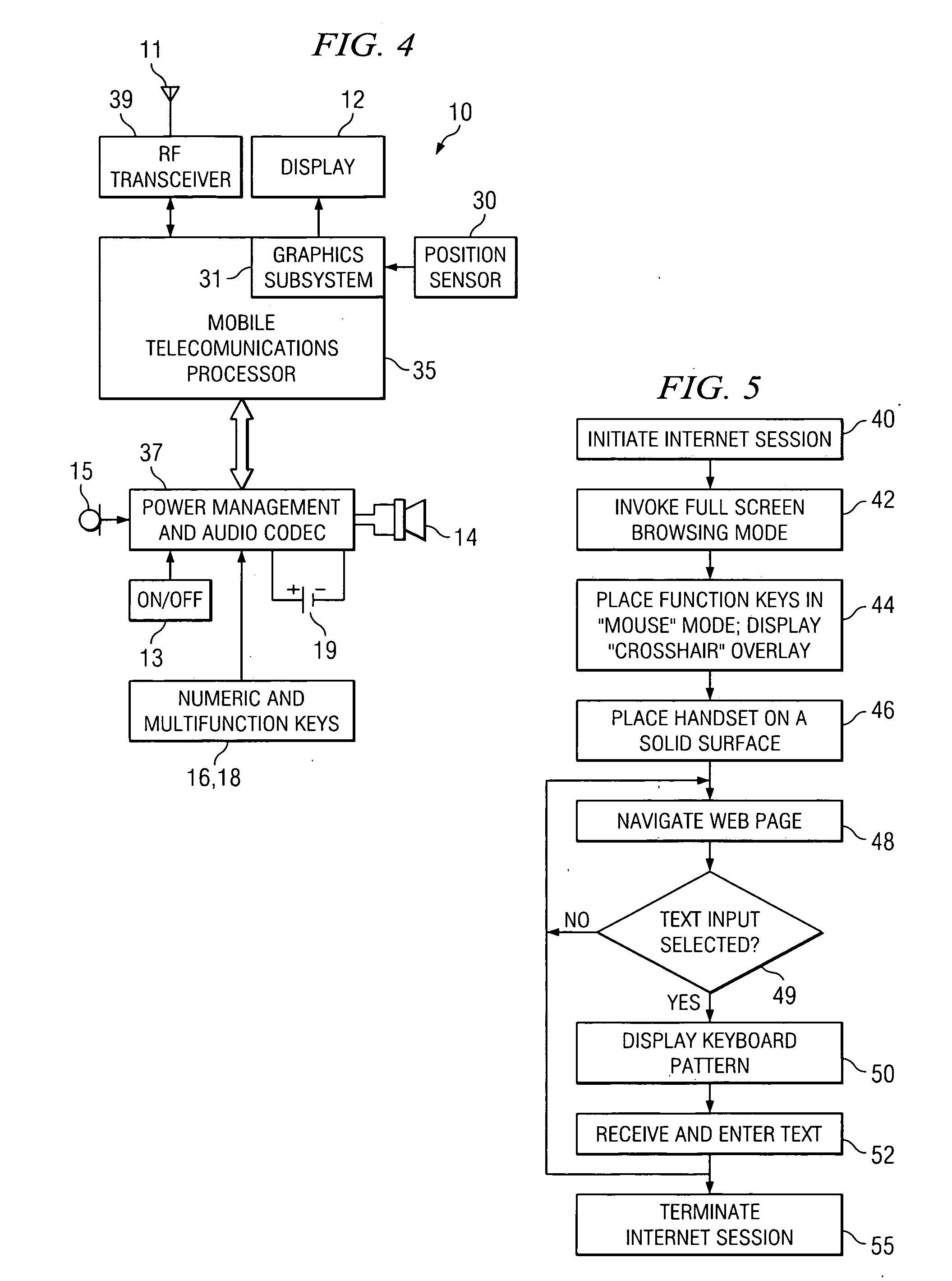 Wireless telephone handset with internet browsing capability