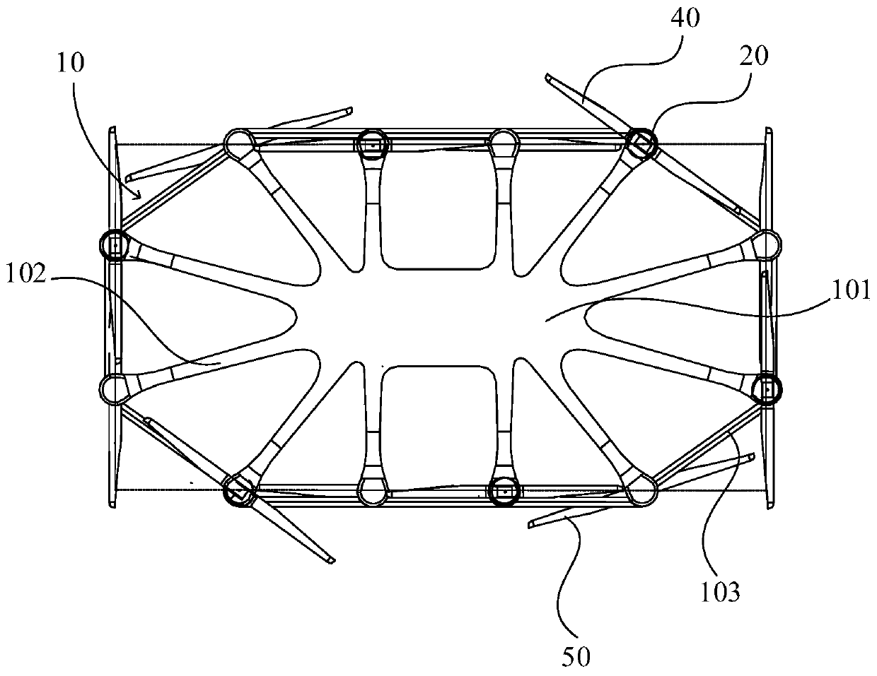 Multi-rotor aircraft with multiple shafts arranged in staggered mode