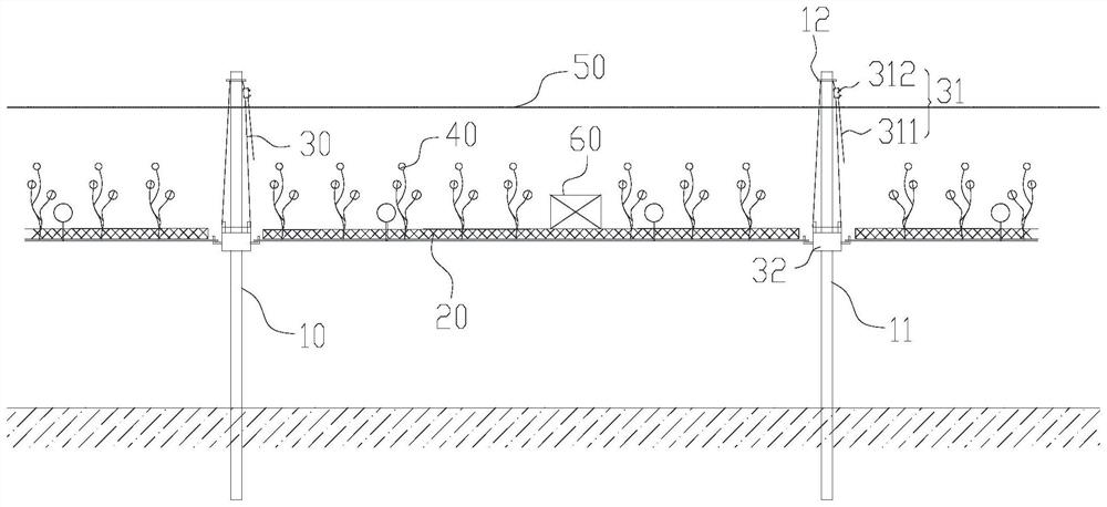 Planting device for monitoring submerged plants to improve water quality of water area