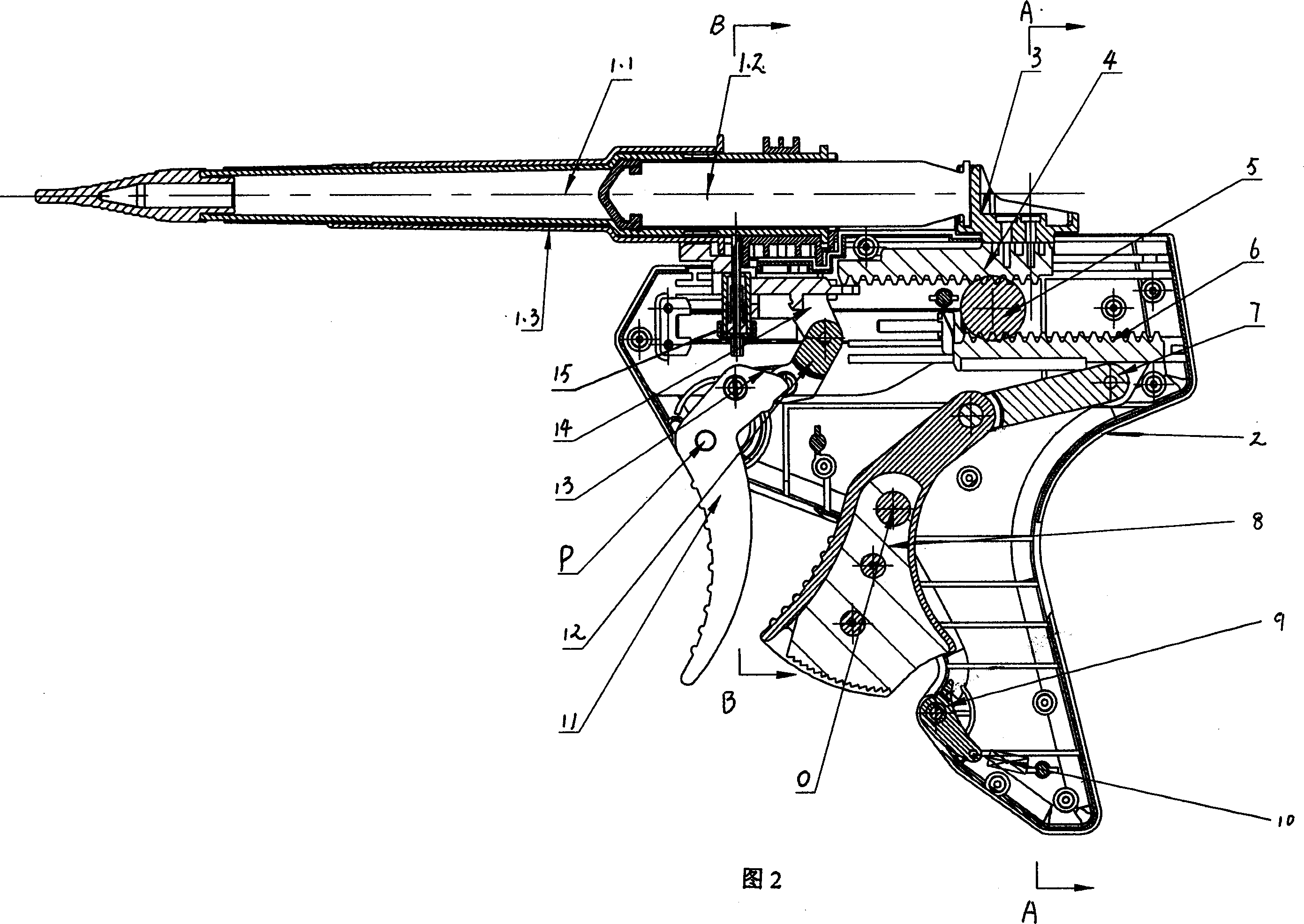 Push-pull gun of pile hemorrhoids ligation device