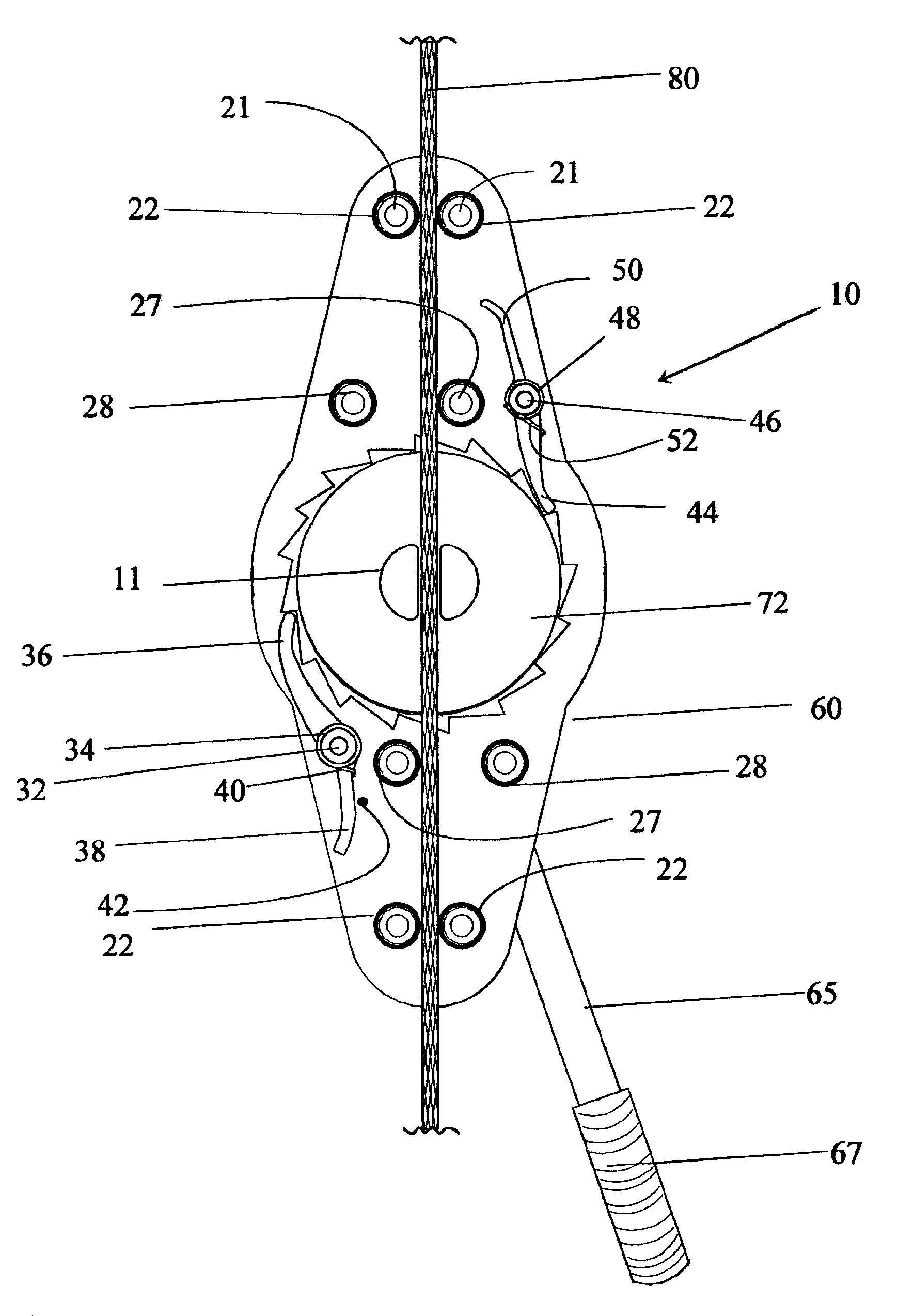 Quick adjusting choke winch