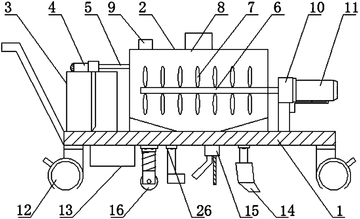 Soil loosening and fertilizer applying device