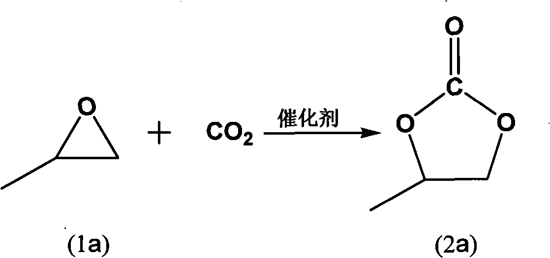 Process for synthesizing cyclic carbonate with catalysis of solid carried ion liquid catalyst