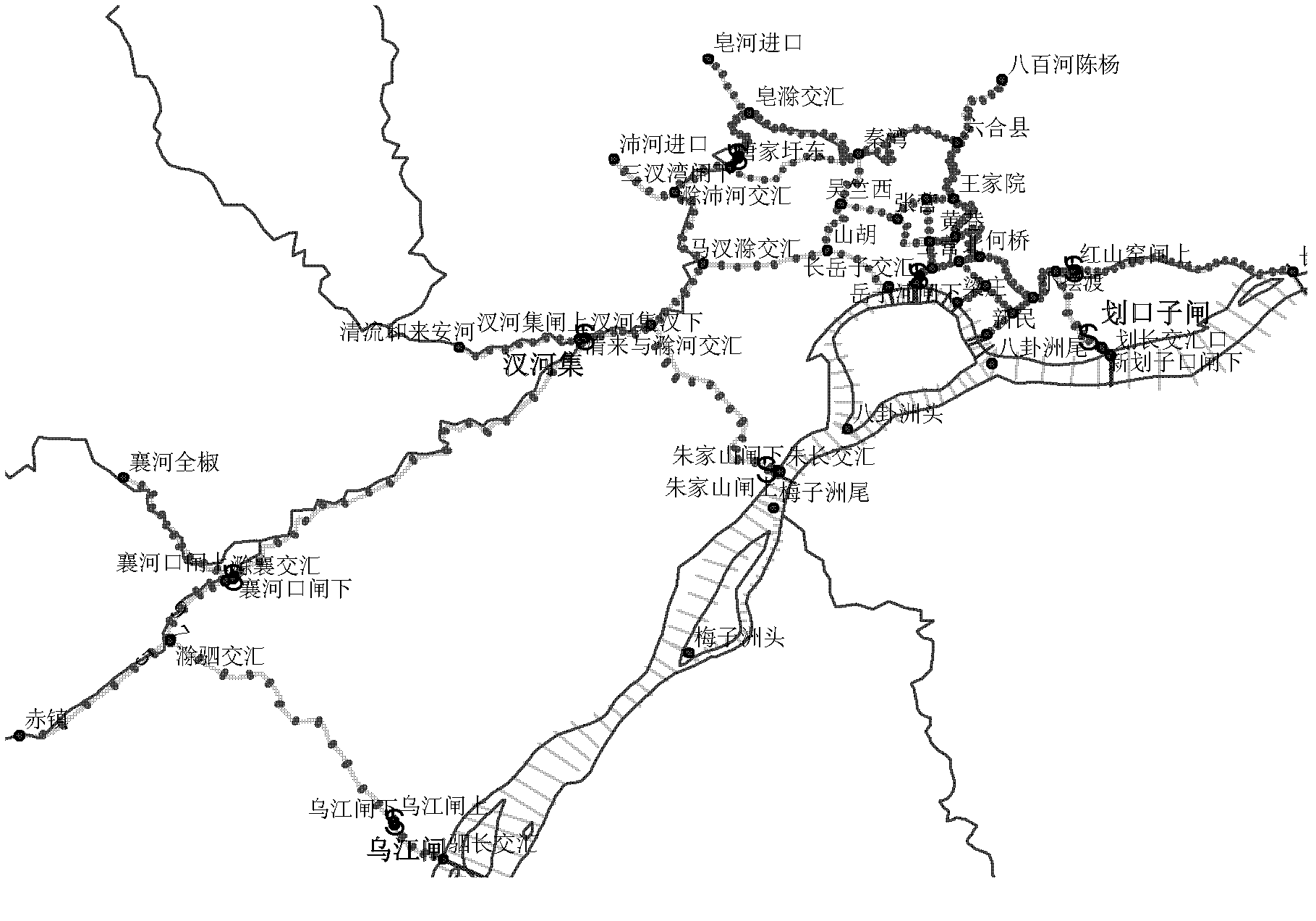 Calculating method for dynamic pollution field of complex river network emergent pollution accident