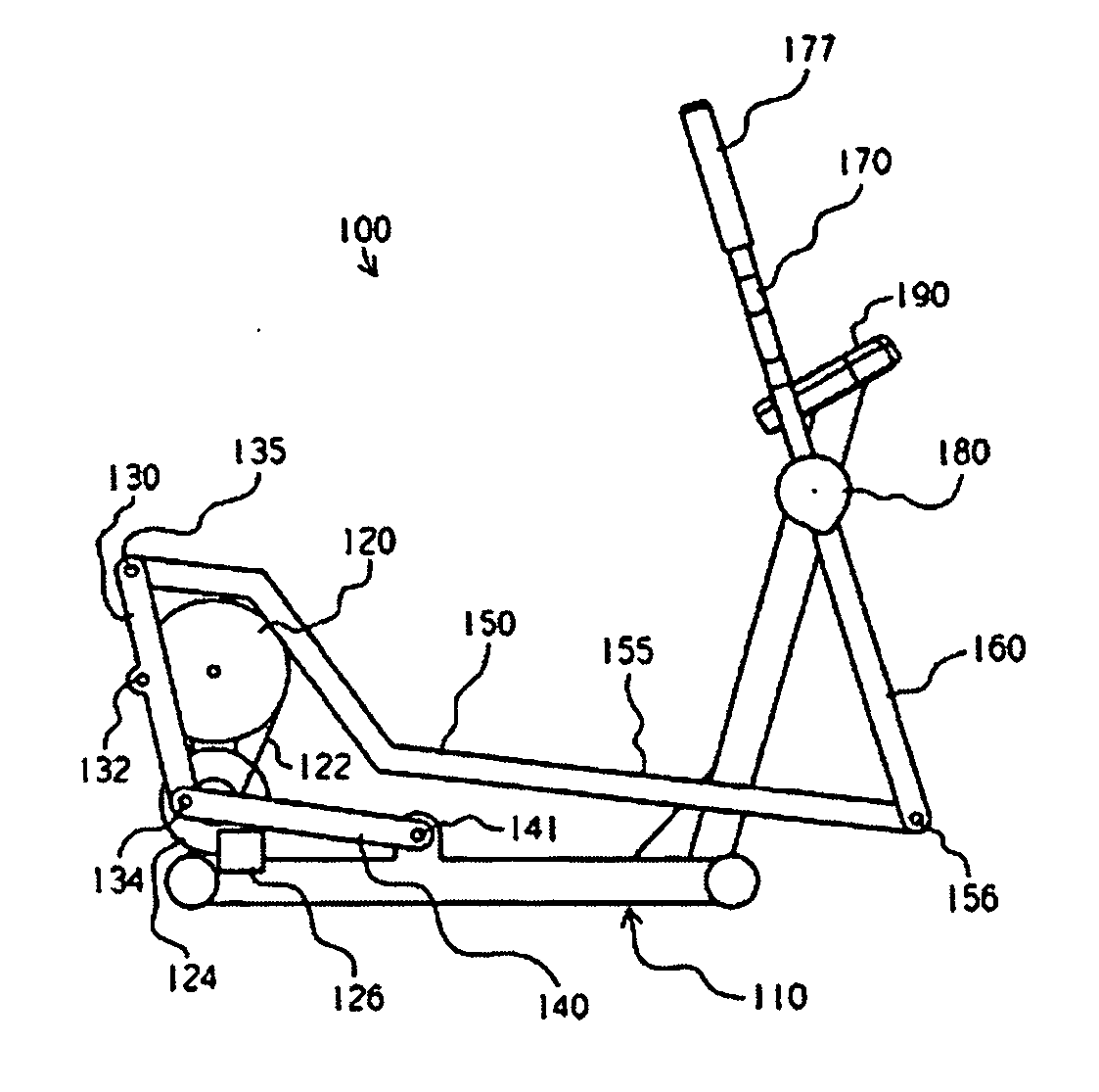 Adjustable stride length exercise method and apparatus